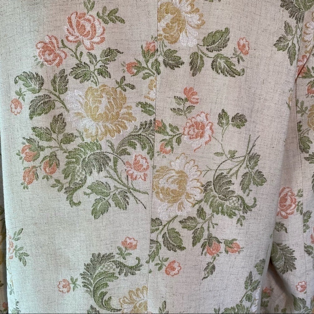 Vintage Paul Harris Lined Floral Linen Rayon Blazer Size Large - Picture 11 of 15